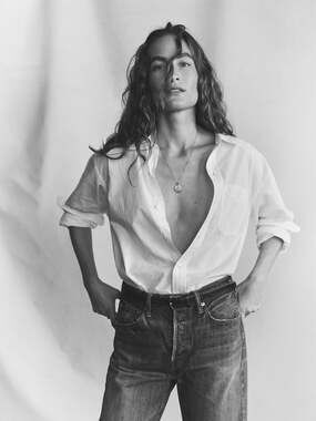 Buck Mason White Mainstay Cotton Relaxed Casual Button Down NWT L